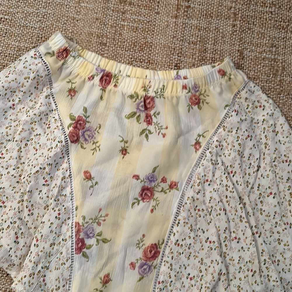 LF Furst Of A Kind Floral Skirt Vintage Patchwork Design - Picture 2 of 4